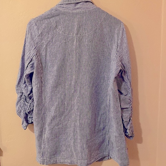 Max Studio blue one-button Blazer size L - Picture 10 of 10